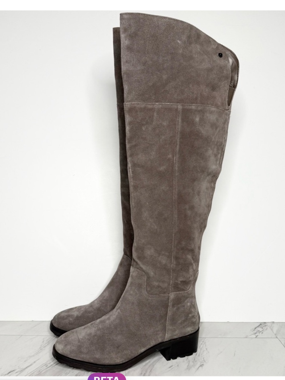 New! Vince Camuto Jorshie Gray Suede Wide Calf Over The Knee Boot 7 1/2 M